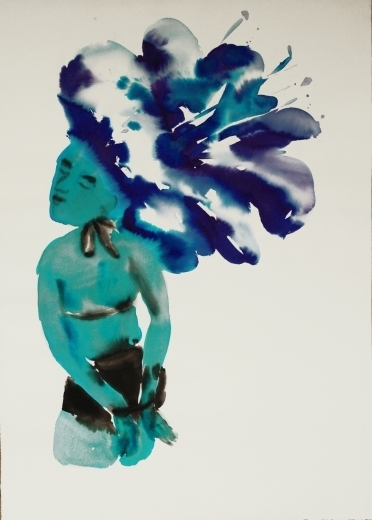 femme flower, 2016, watercolor, 90x70cm